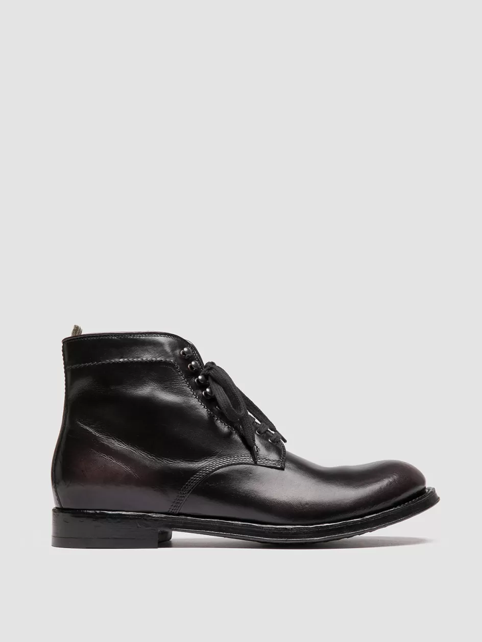 Officine Creative Ankle Boots>ADMIRAL 004 - Grey Leather Lace-up Boots GRIGIO/SUPERNERO