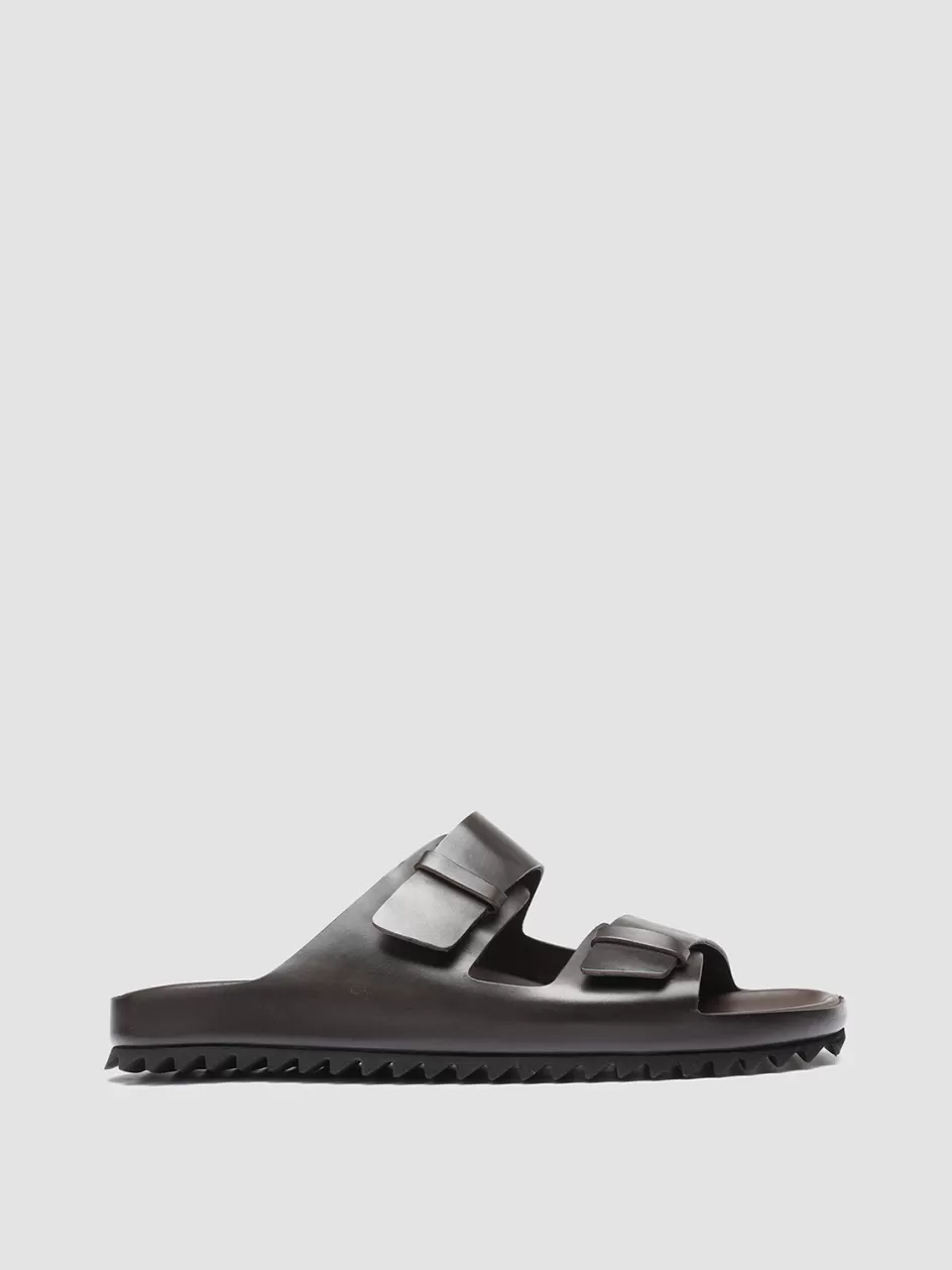 Officine Creative Sandals | Icons>AGORÀ 002 - Brown Leather Sandals COFFEE