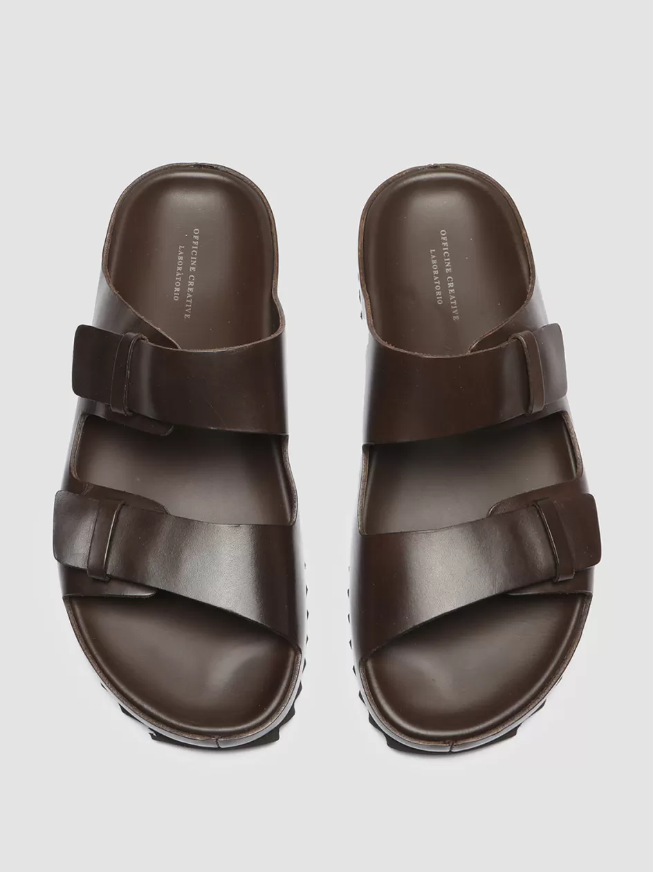 Officine Creative Sandals | Icons>AGORÀ 002 - Brown Leather Sandals COFFEE