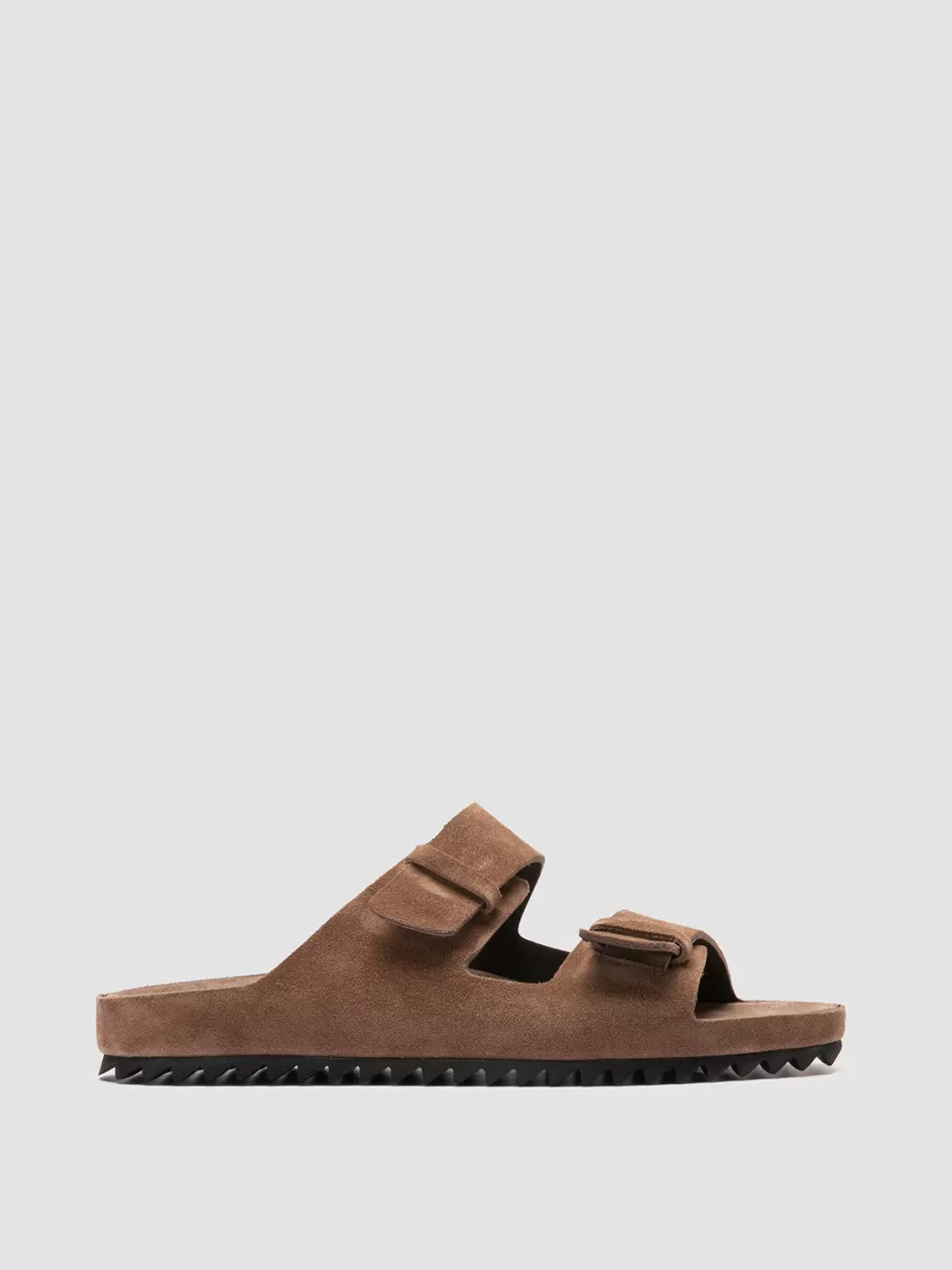 Officine Creative Suede Selection | Icons>AGORA’ 002 - Brown Suede Sandals TAUPE