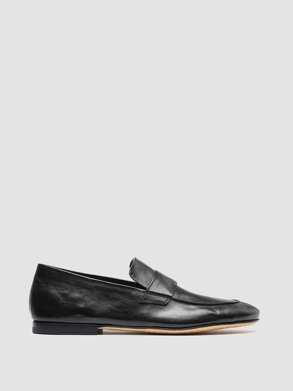 Officine Creative Icons | Loafers>AIRTO 001 - Leather Penny Loafers BLACK