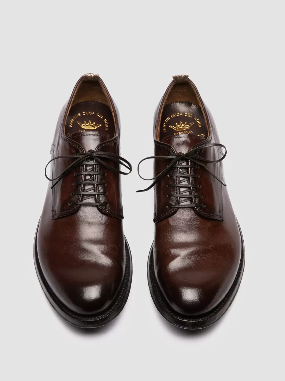 Officine Creative Derbies | Icons>ANATOMIA 012 - Brown Leather Derby Shoes DARK BROWN