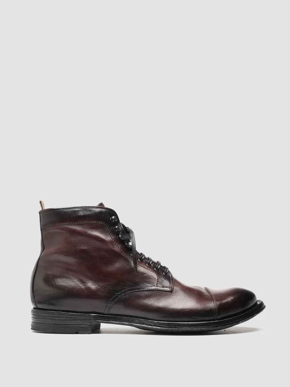 Officine Creative Ankle Boots>ANATOMIA 016 - Leather Ankle Boots BURGUNDY