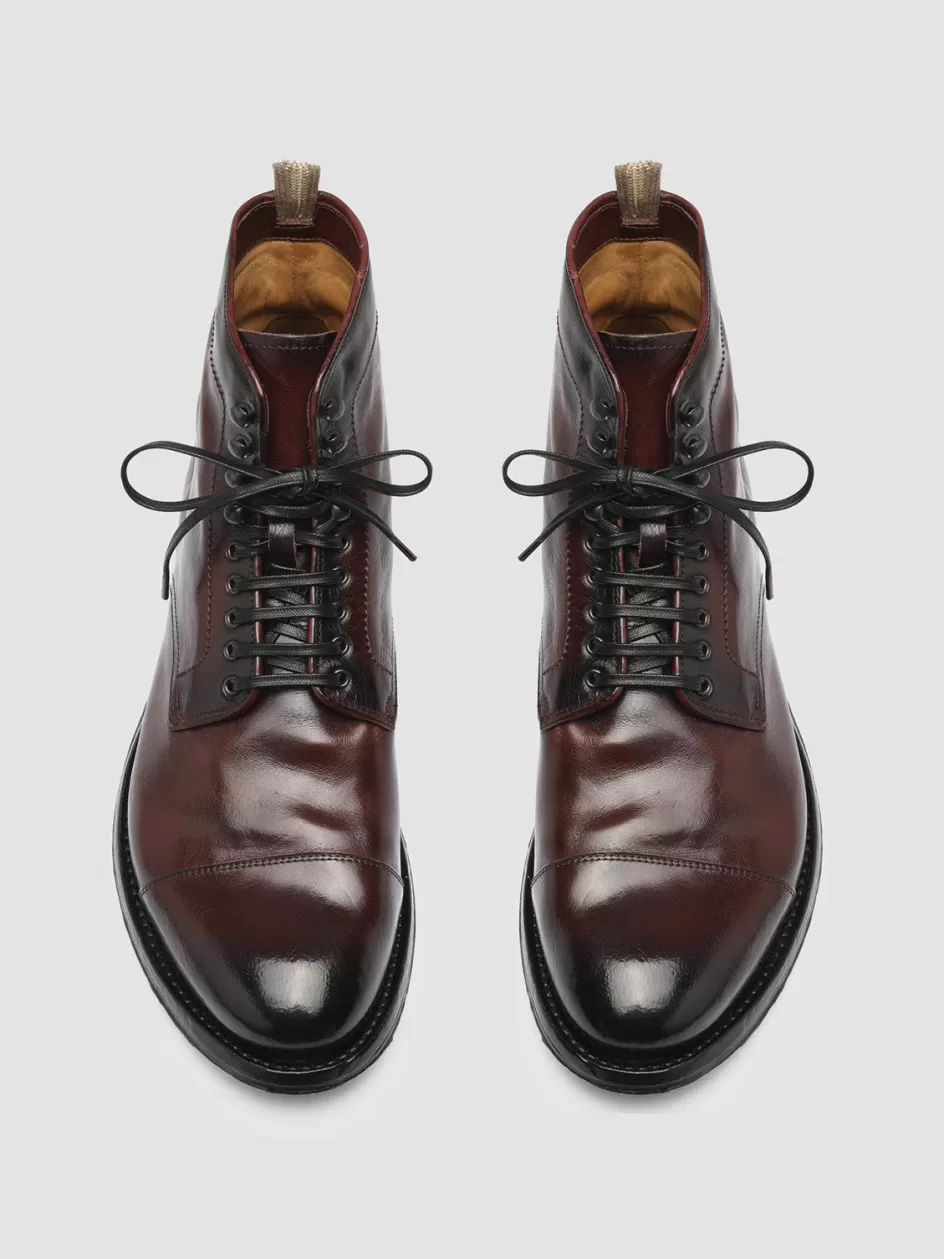 Officine Creative Ankle Boots>ANATOMIA 016 - Leather Ankle Boots BURGUNDY