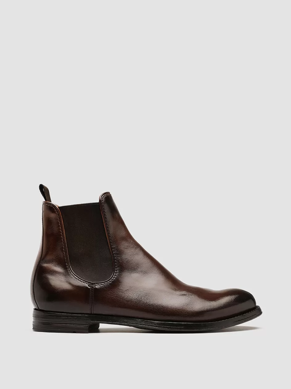 Officine Creative Ankle Boots>ANATOMIA 083 - Brown Leather Chelsea Boots COFFEE