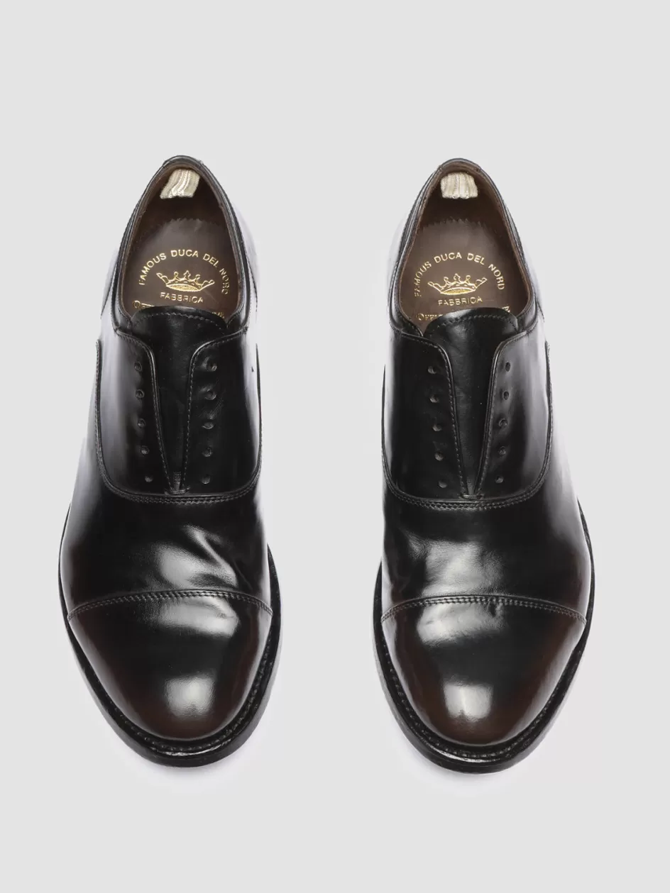 Officine Creative Oxfords | Formal Shoes>ANATOMIA 08 - Brown Leather Oxford Shoes EBANO/BLACK