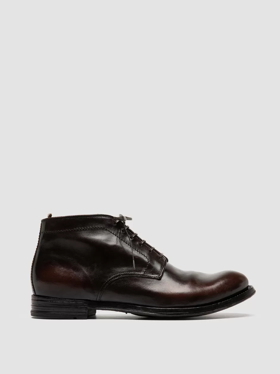 Officine Creative Ankle Boots>ANATOMIA 88 - Brown Leather Chukka Boots COFFEE/DARK BROWN