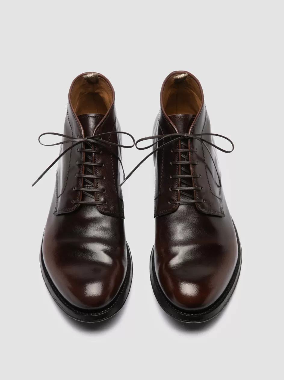 Officine Creative Ankle Boots>ANATOMIA 88 - Brown Leather Chukka Boots COFFEE/DARK BROWN