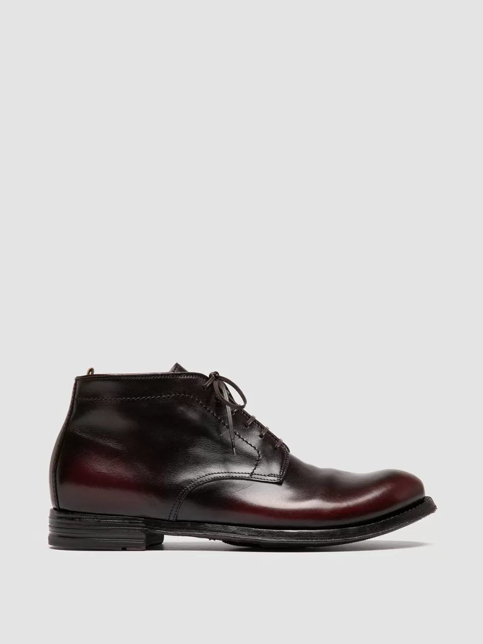 Officine Creative Ankle Boots>ANATOMIA 88 - Burgundy Leather Chukka Boots BURGUNDY/DARK BROWN