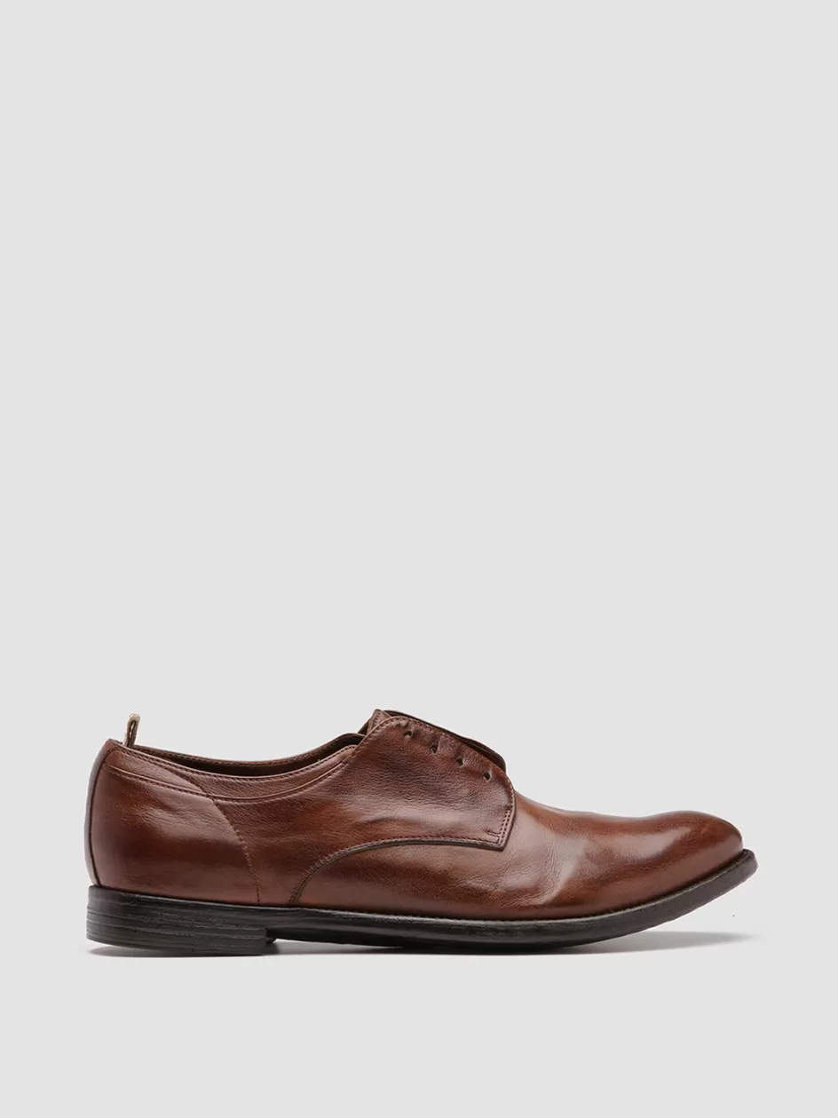 Officine Creative Derbies | Formal Shoes>ARC 500 - Brown Leather Derby Shoes CIGAR