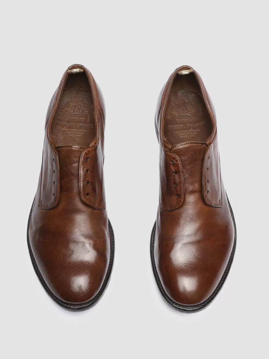 Officine Creative Derbies | Formal Shoes>ARC 500 - Brown Leather Derby Shoes CIGAR