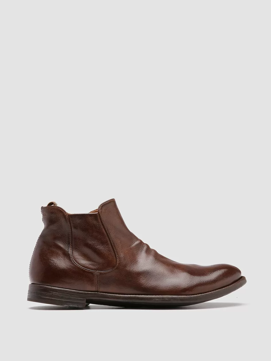 Officine Creative Icons | Ankle Boots>ARC 514 - Brown Leather Boots CIGAR