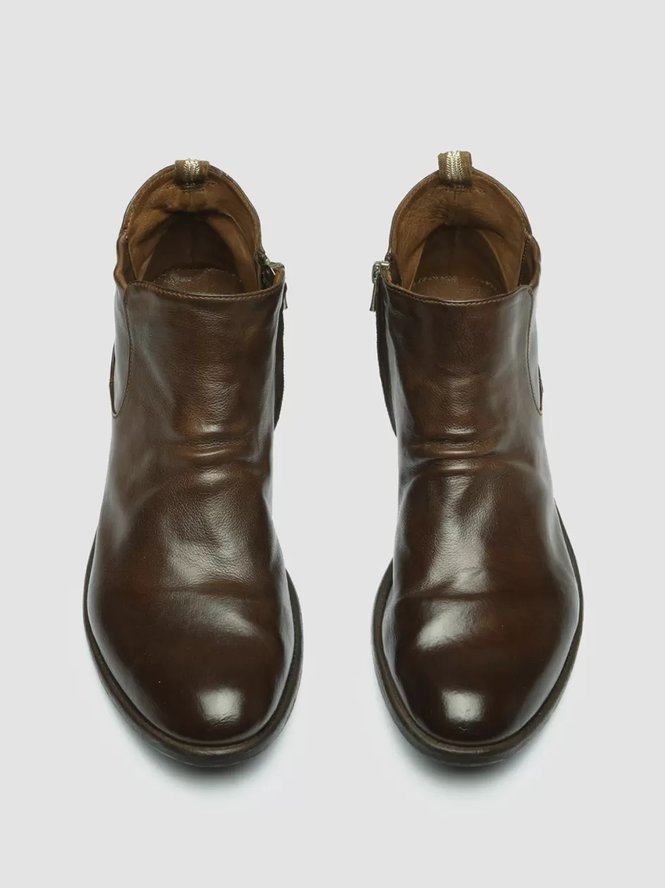 Officine Creative Icons | Ankle Boots>ARC 514 - Brown Leather Boots CIGAR