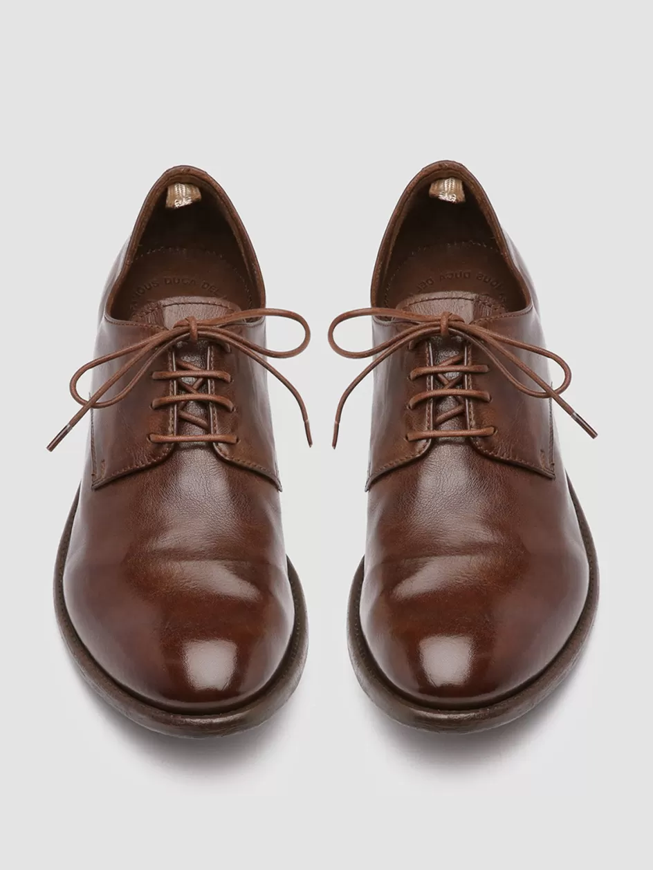 Officine Creative Derbies | Formal Shoes>ARC 515 - Brown Leather Derby Shoes CIGAR