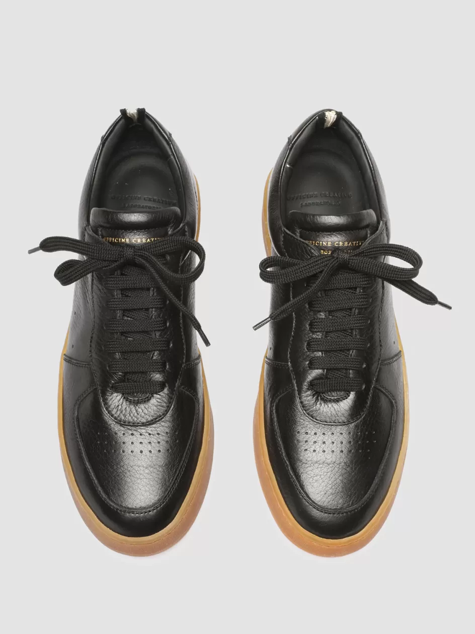 Officine Creative Sustainable Sneakers | Sneakers>ASSET 001 - Leather Low Top Sneakers BLACK