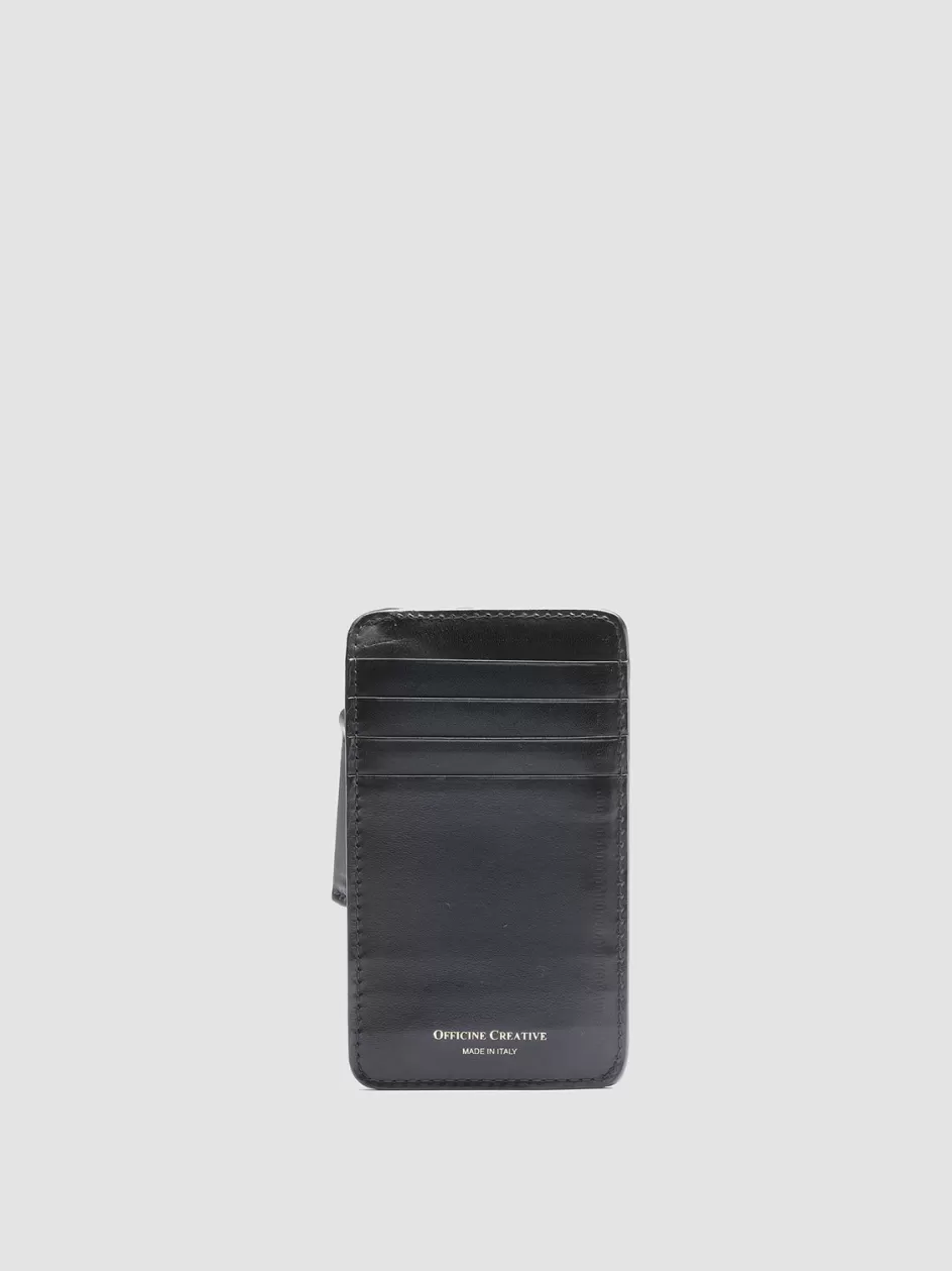 Officine Creative Wallets>BERGE’ 03 - Blue Leather Card Holder BLUMARINE