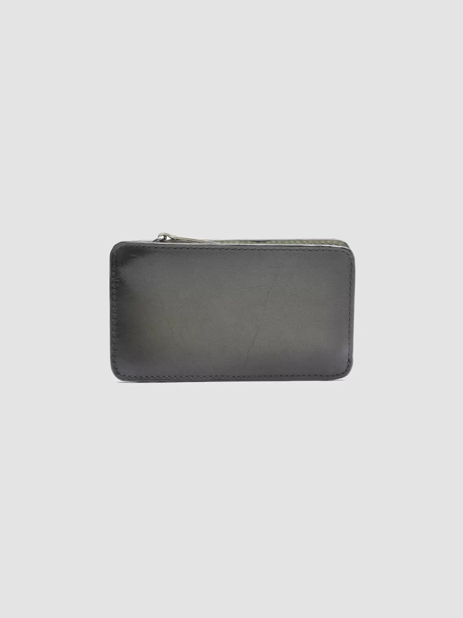 Officine Creative Wallets>BERGE’ 03 - Green Leather Card Holder DEPHTS