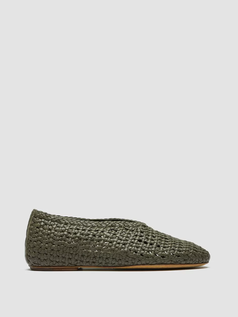 Officine Creative Loafers>BESSIE 011 - Leather Loafers GREEN