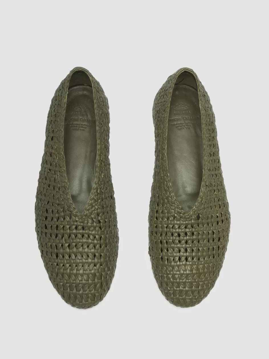 Officine Creative Loafers>BESSIE 011 - Leather Loafers GREEN