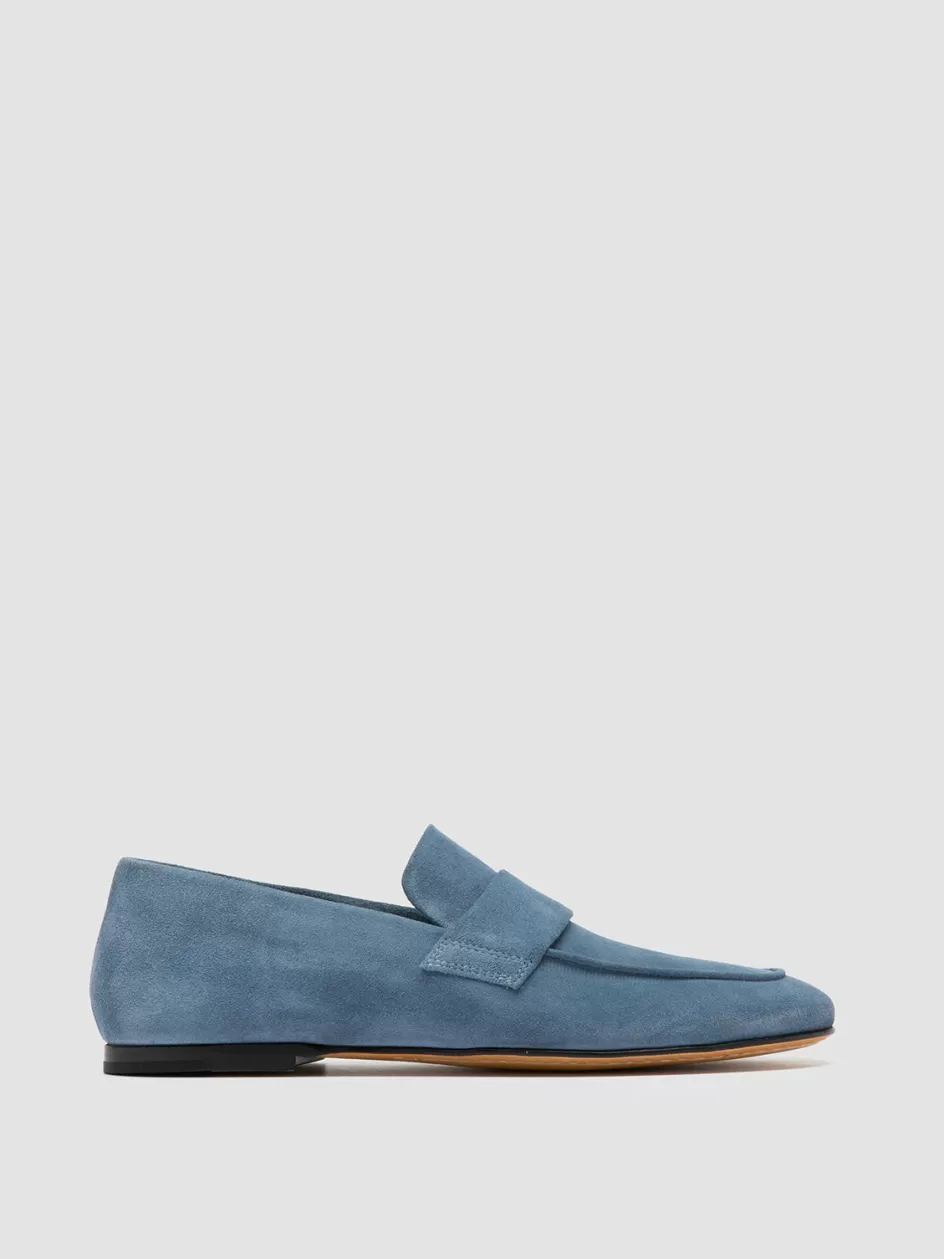 Officine Creative Suede Selection | Icons>BLAIR 001 - Blue Suede Loafers NAVY