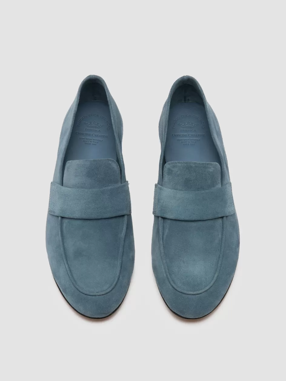 Officine Creative Suede Selection | Icons>BLAIR 001 - Blue Suede Loafers NAVY