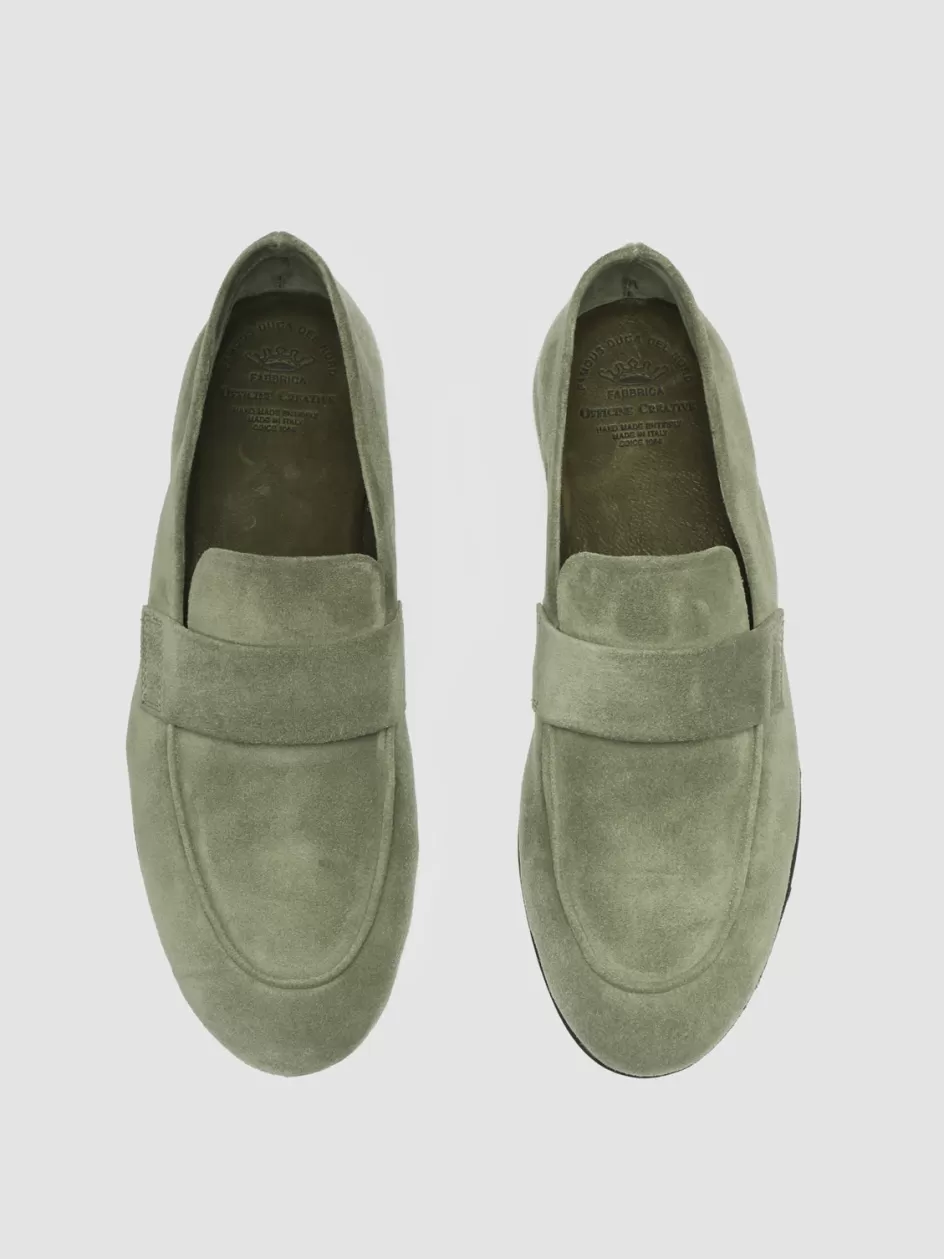 Officine Creative Suede Selection | Icons>BLAIR 001 - Suede Loafers GREEN