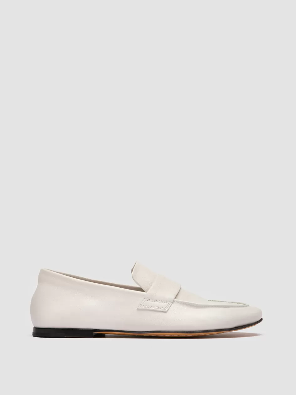 Officine Creative Loafers>BLAIR 001 -  White Leather Loafers OFF WHITE