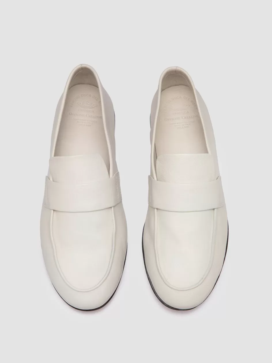 Officine Creative Loafers>BLAIR 001 -  White Leather Loafers OFF WHITE