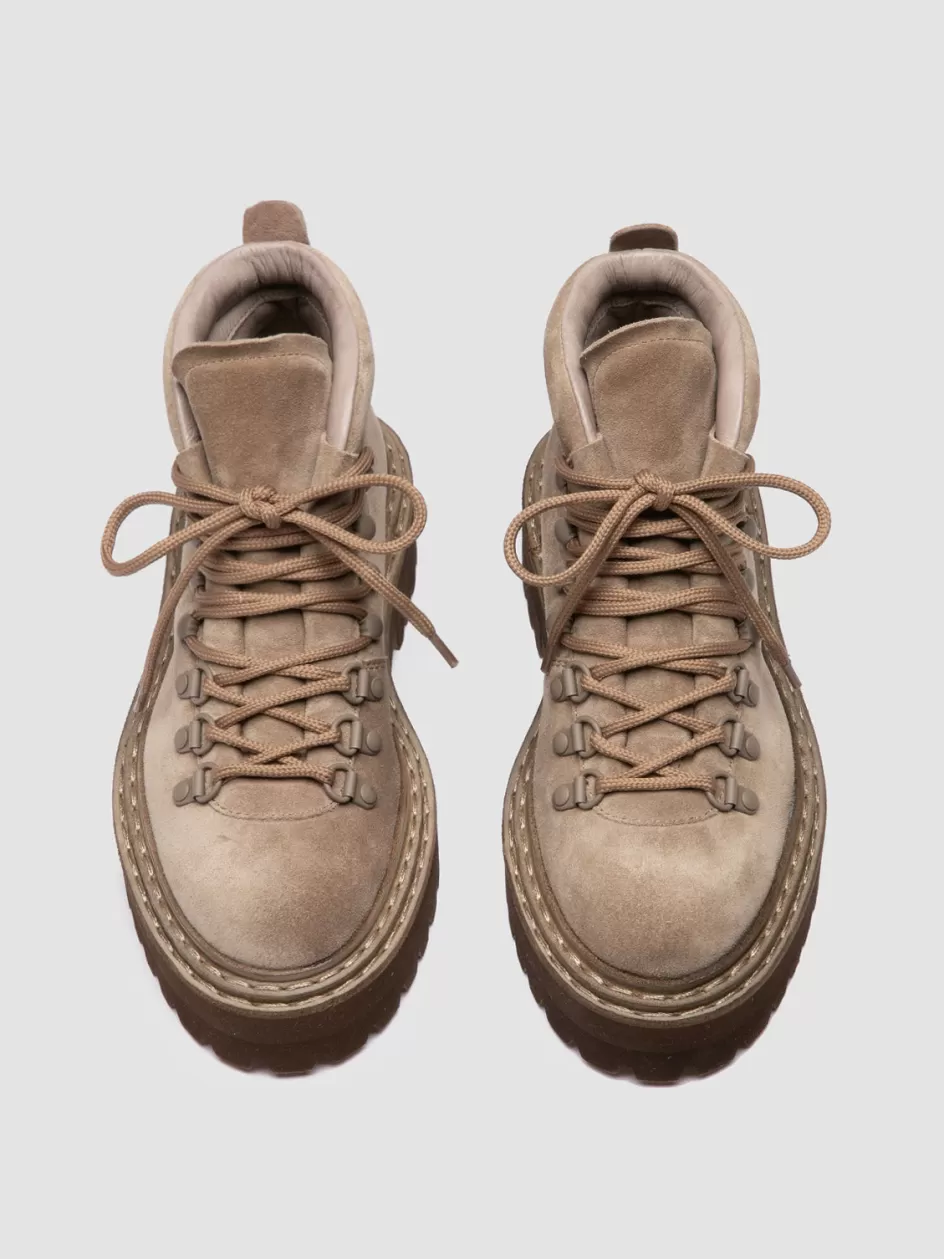 Officine Creative Boots & Booties>BLOSSOM 005 - Taupe Suede Lace-up Boots ANTILOPE                                          