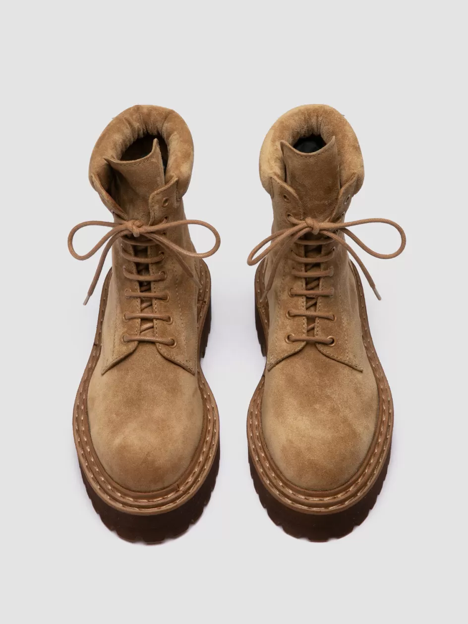 Officine Creative Boots & Booties>BLOSSOM 006 - Beige Suede Lace-up Boots ALCE                                              