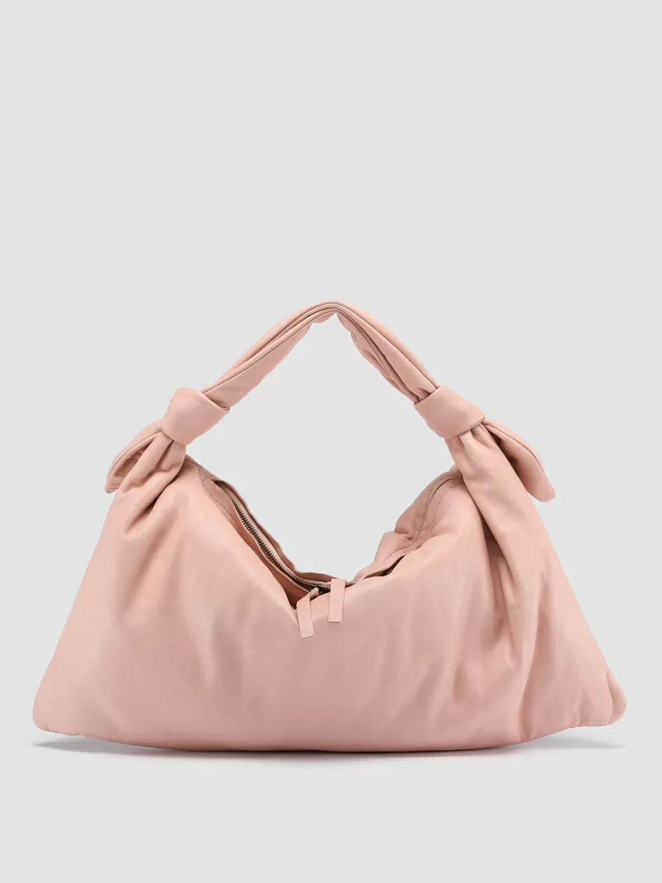 Officine Creative Bags>BOLINA 029 - Rose Leather Hobo Bag ROSE CLOUD