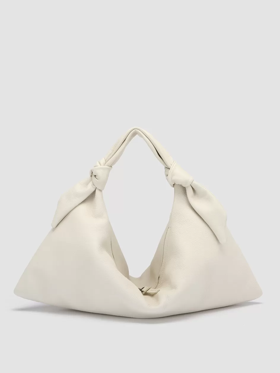 Officine Creative Bags>BOLINA 031 - White Leather Hobo Bag OFF WHITE