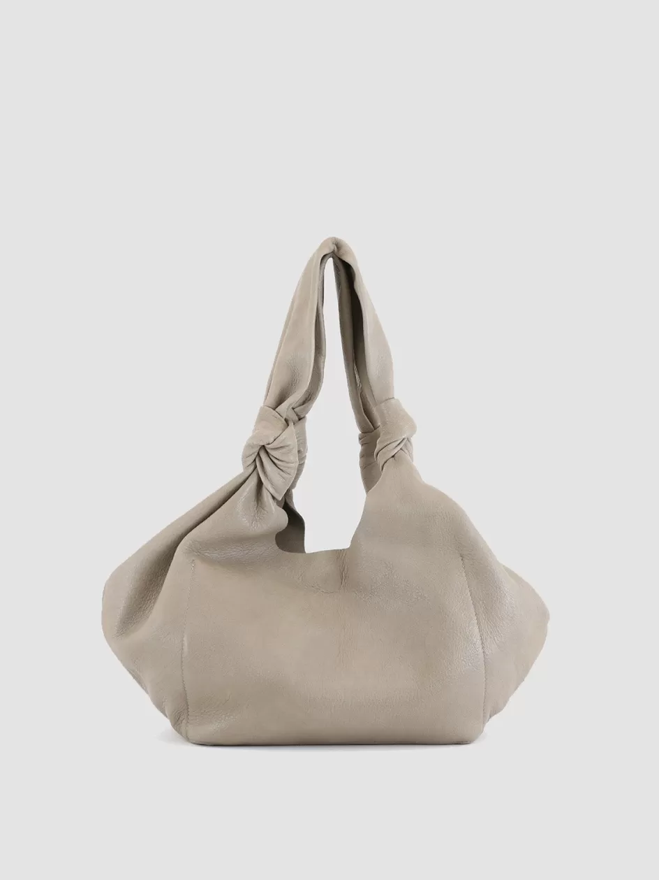 Officine Creative Bags>BOLINA 17 - Taupe Leather Shoulder Bag