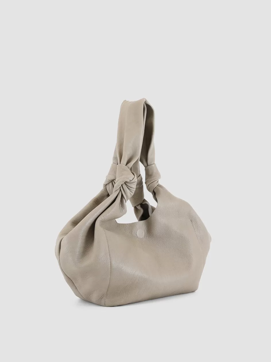 Officine Creative Bags>BOLINA 17 - Taupe Leather Shoulder Bag