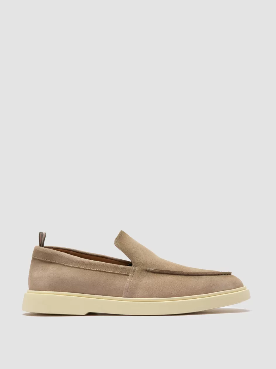 Officine Creative Suede Selection | Icons>BONES 002 - Beige Suede Loafers NUDE SPRING