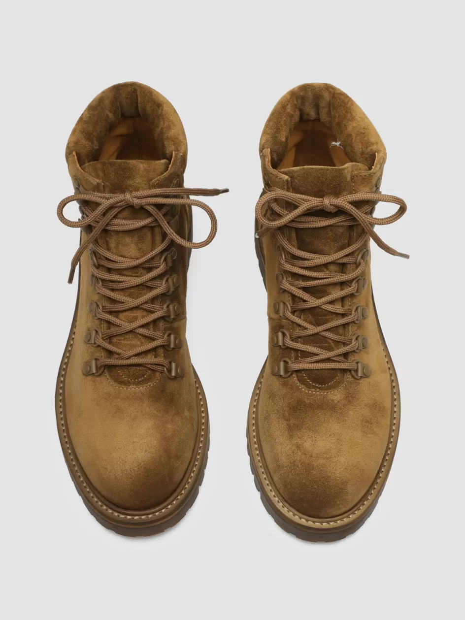 Officine Creative Ankle Boots>BOSS 003 - Brown Suede Lace Up Boots LIGHT BROWN