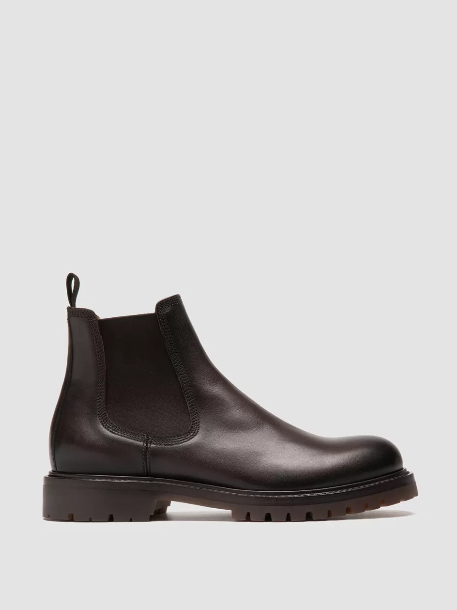 Officine Creative Ankle Boots>BOSS 004 - Brown Leather Chelsea Boots MORO