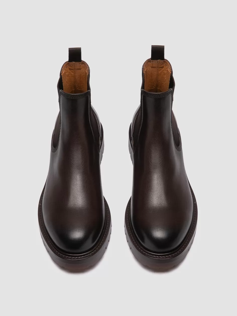 Officine Creative Ankle Boots>BOSS 004 - Brown Leather Chelsea Boots MORO