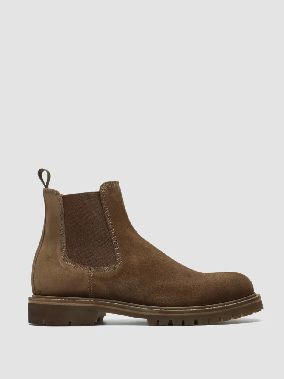 Officine Creative Ankle Boots>BOSS 004 - Brown Suede Chelsea Boots TAUPE