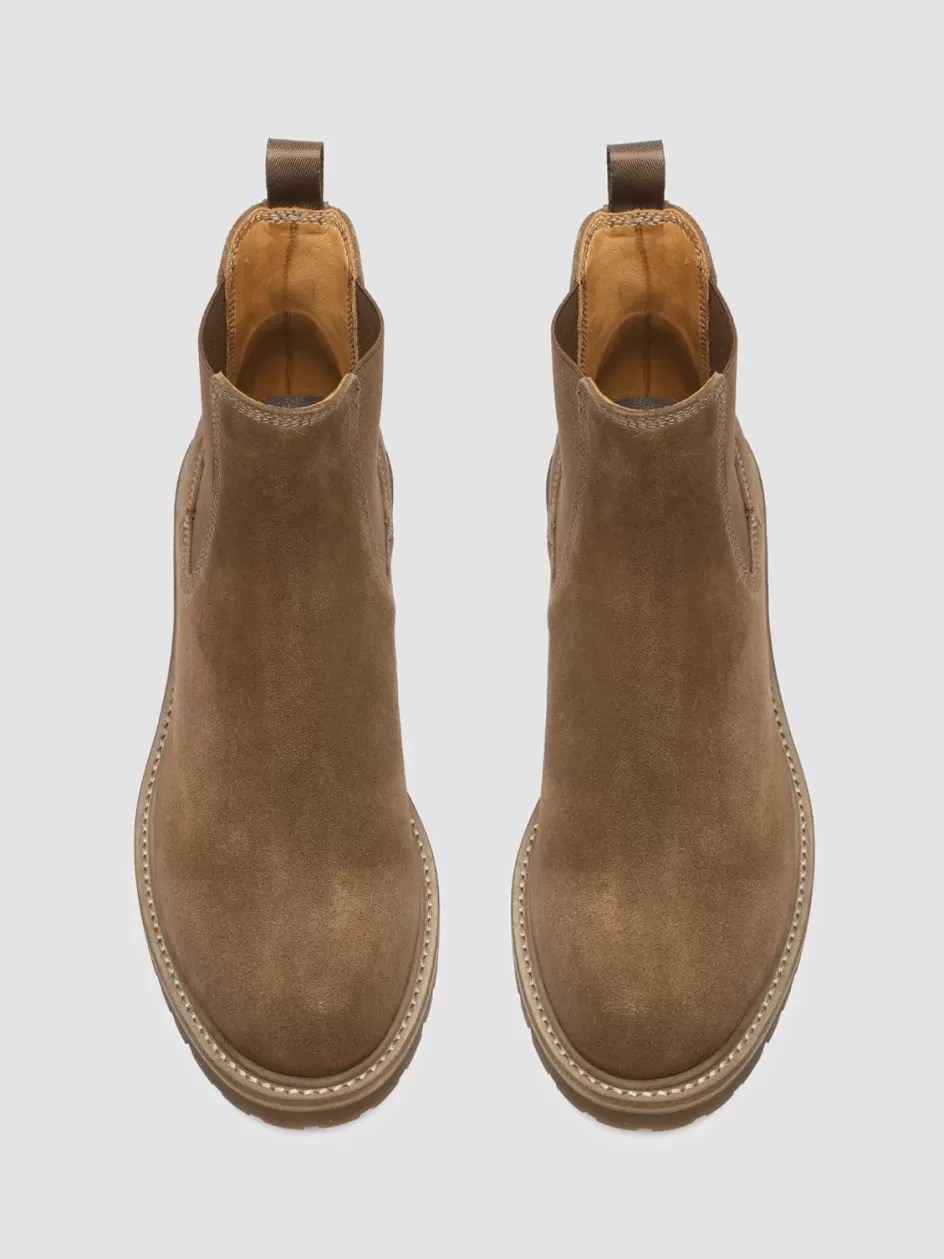 Officine Creative Ankle Boots>BOSS 004 - Brown Suede Chelsea Boots TAUPE