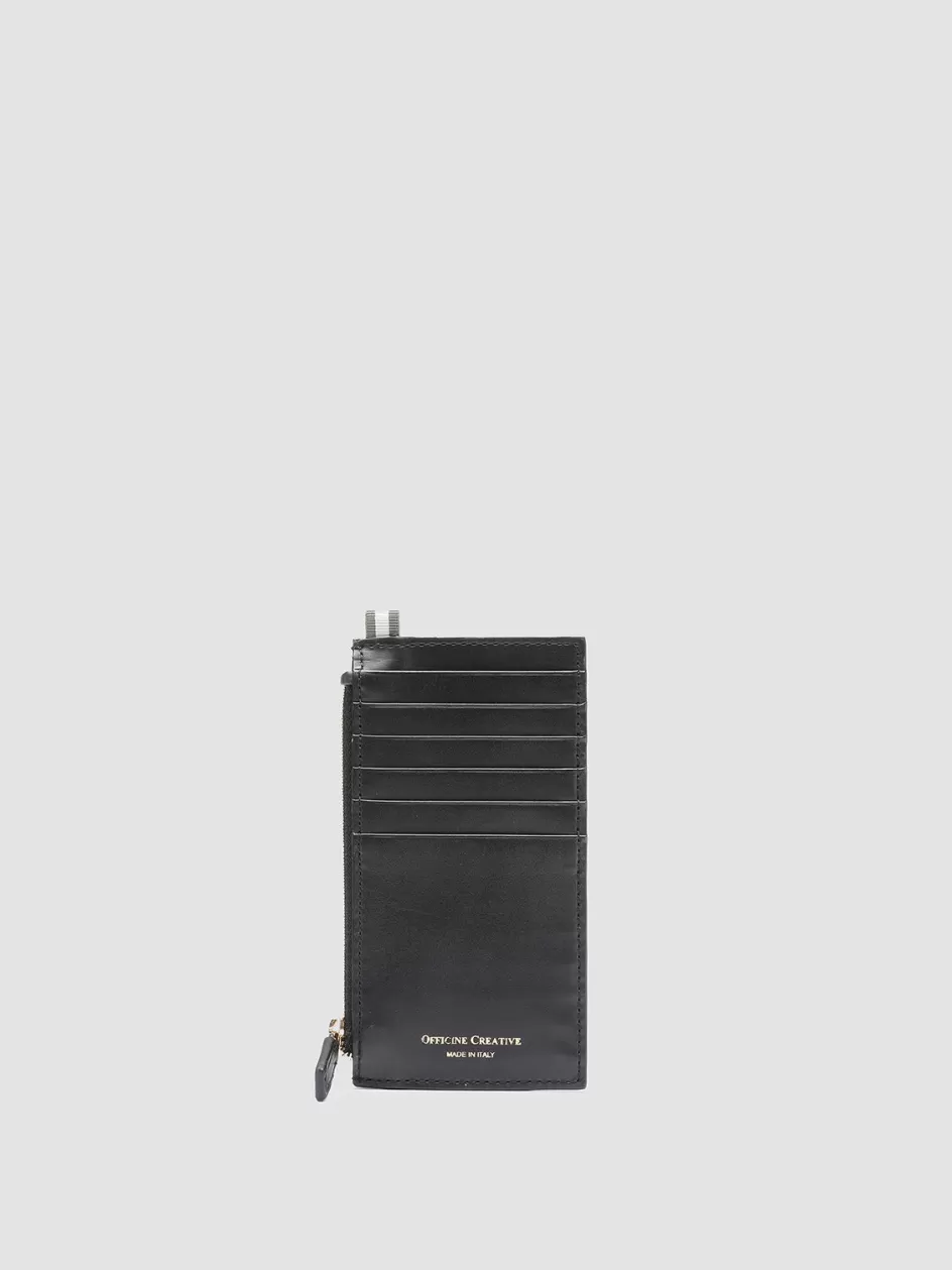 Officine Creative Wallets>BOUDIN 18 - Leather Card Holder BLACK