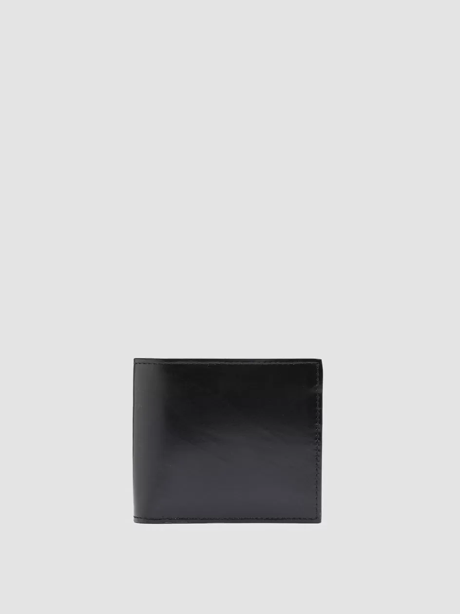 Officine Creative Wallets>BOUDIN 23 - Leather Bifold Wallet BLACK