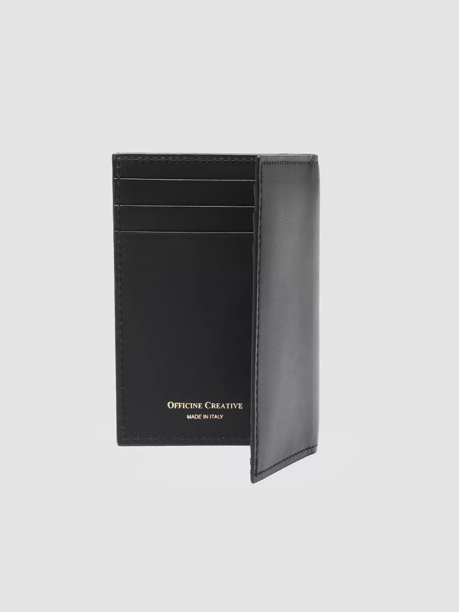 Officine Creative Wallets>BOUDIN 24 - Leather Bifold Wallet BLACK