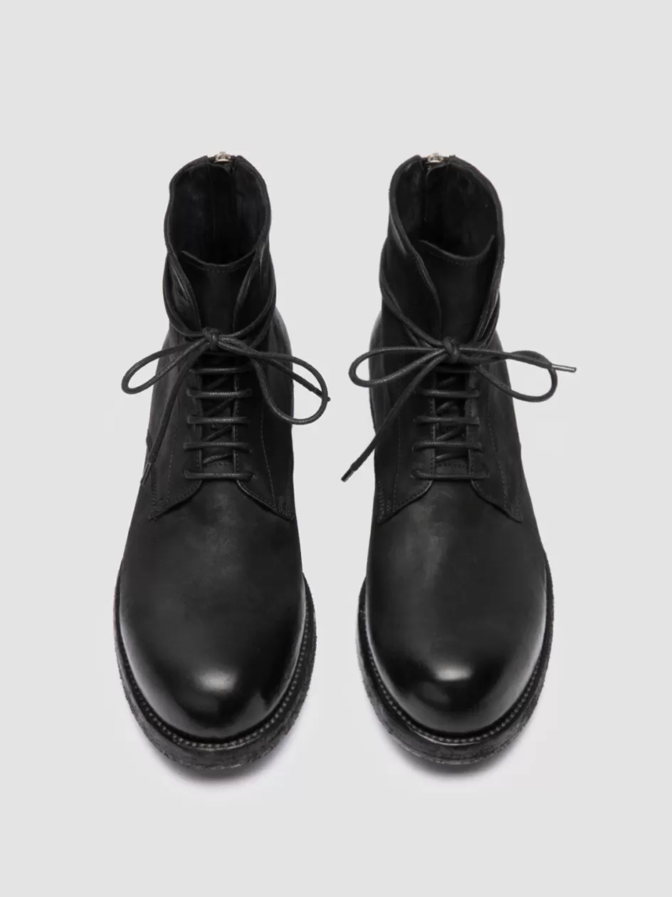 Officine Creative Ankle Boots>BULLA DD 102 - Leather Lace-up Boots BLACK