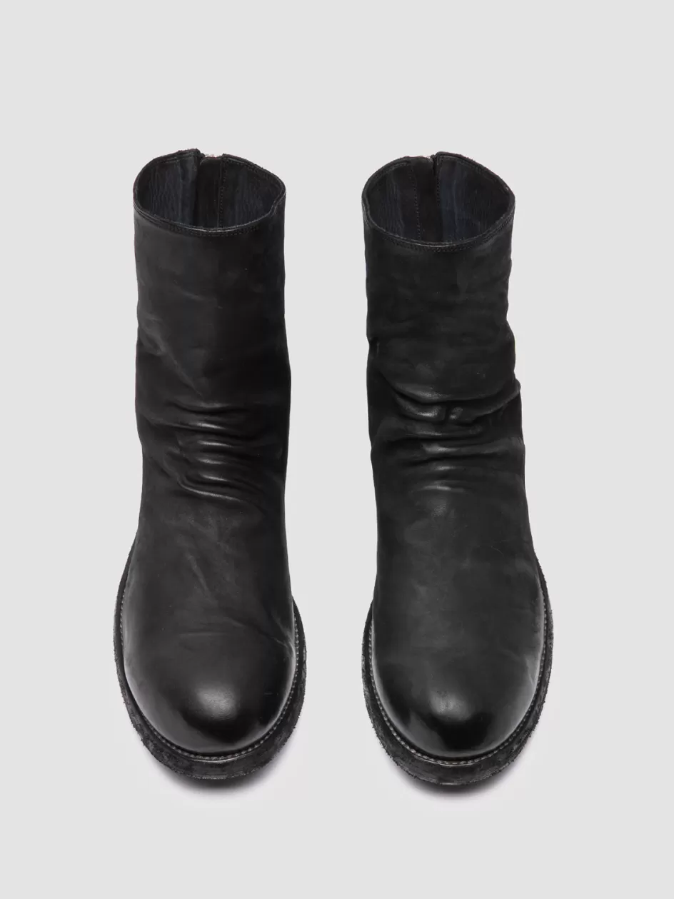 Officine Creative Ankle Boots>BULLA DD 103 - Leather Zipped Boots BLACK