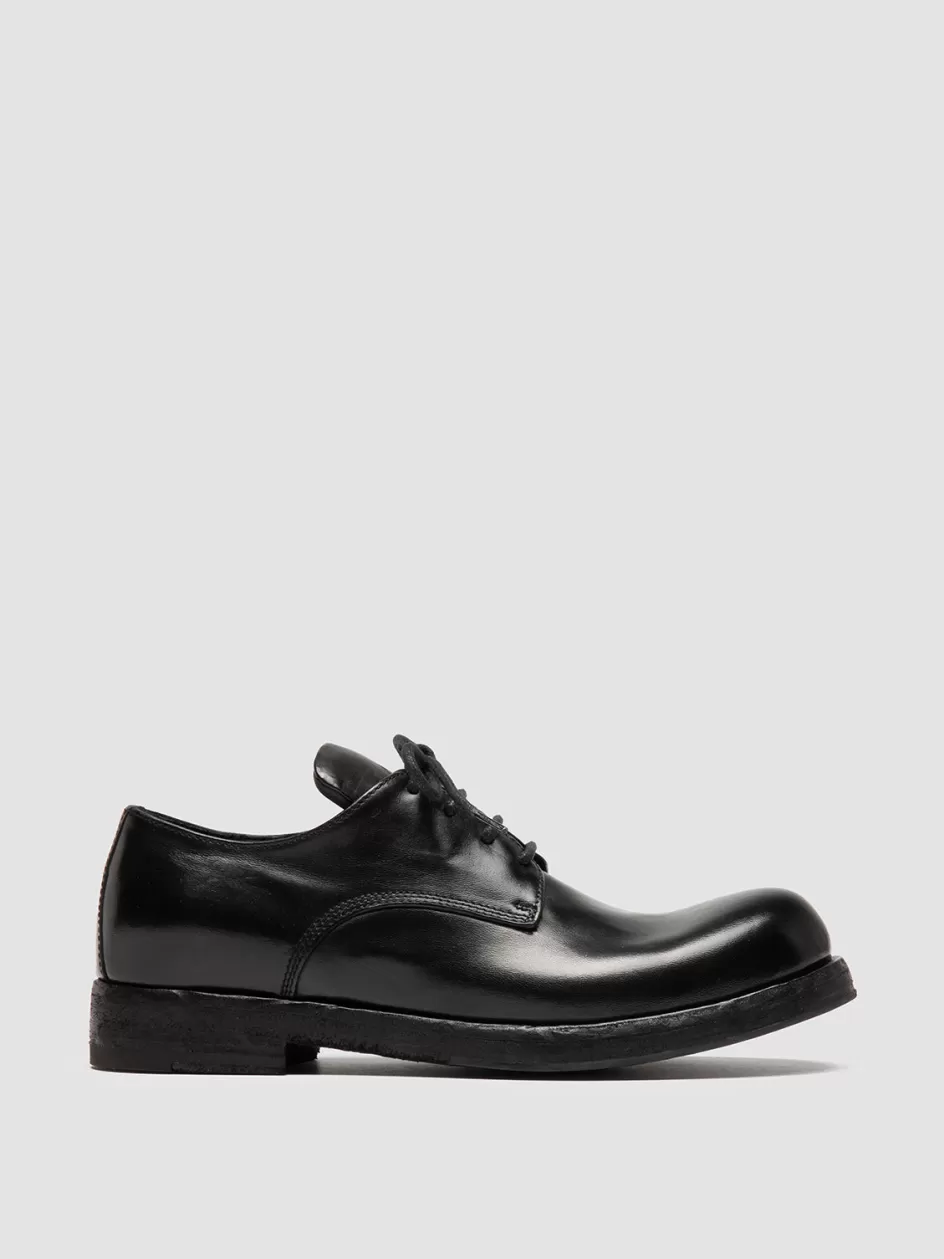 Officine Creative Derbies & Oxfords | Dress Shoes>BULLA DD 301 - Black Leather Derby Shoes NERO                                              