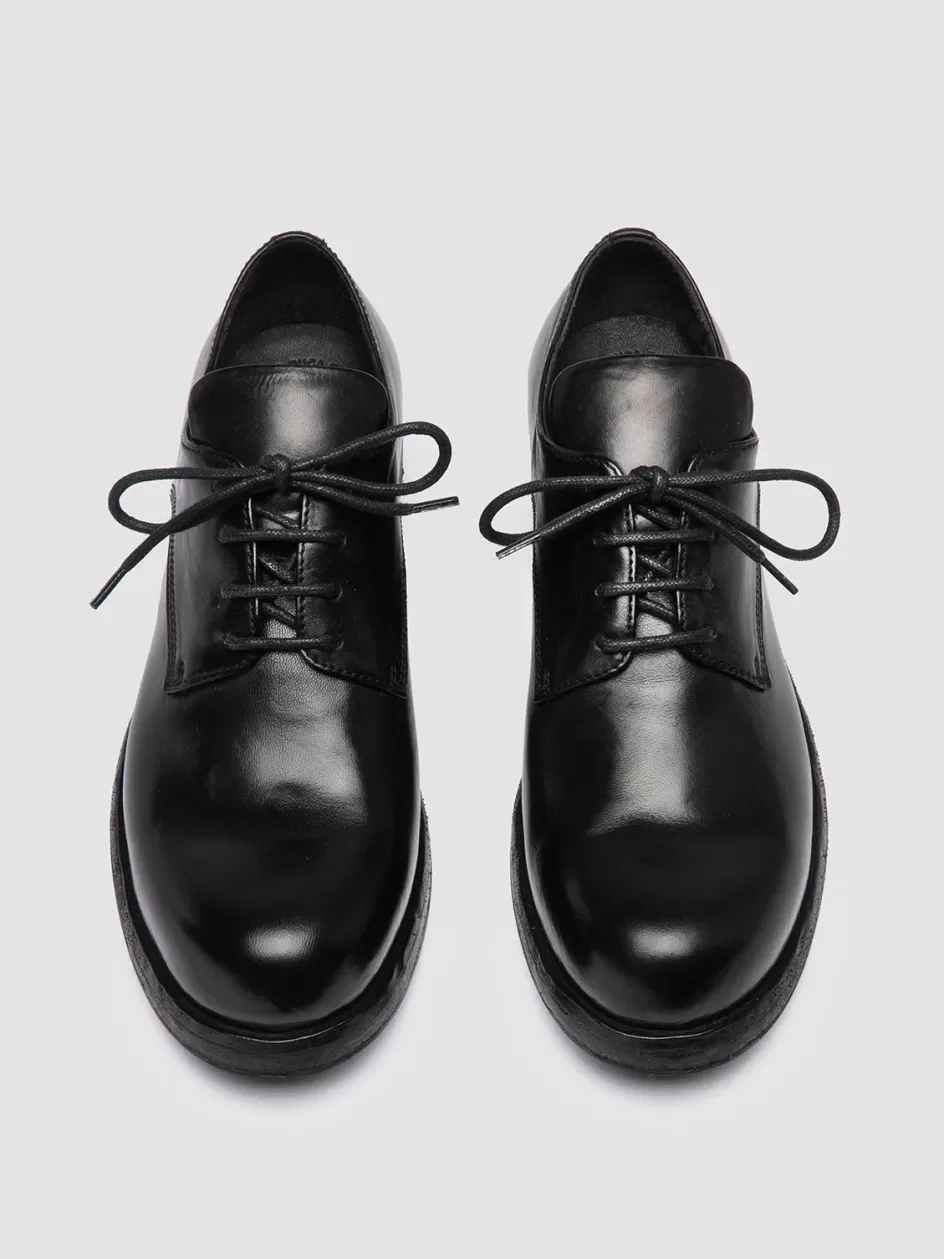 Officine Creative Derbies & Oxfords | Dress Shoes>BULLA DD 301 - Black Leather Derby Shoes NERO                                              