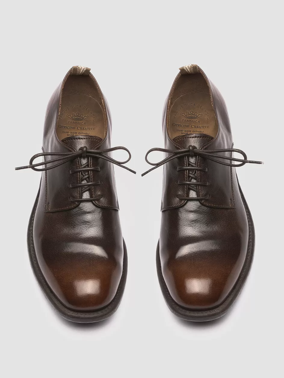 Officine Creative Derbies & Oxfords | Icons>CALIXTE 001 - Brown Leather Derby Shoes COFFEE/DARK BROWN