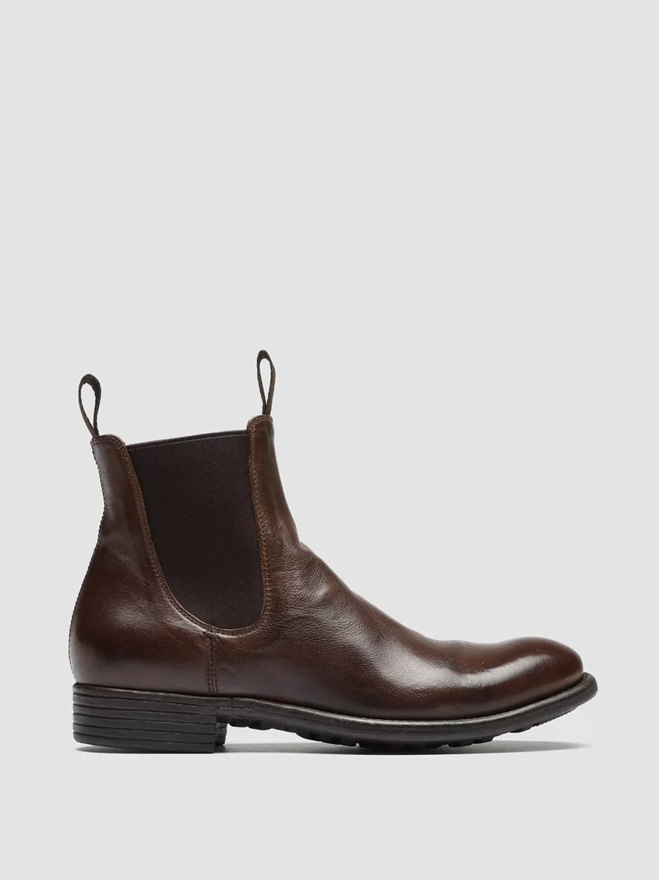 Officine Creative Icons | Boots & Booties>CALIXTE 004 - Brown Leather Chelsea Boots CIGAR