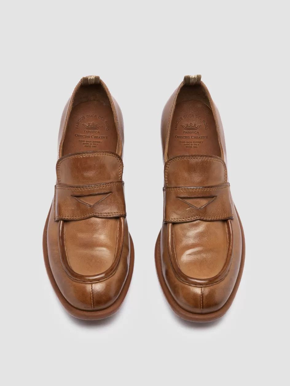 Officine Creative Icons | Loafers>CALIXTE 020 - Leather Loafers BROWN